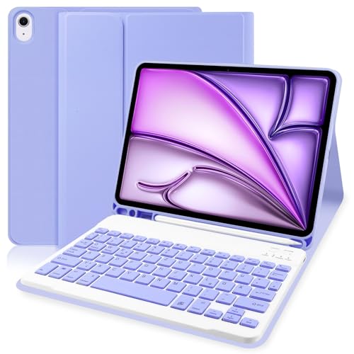 Tastatur für iPad Air 11" 2024 (M2) - Hülle Mit QWERTZ Deutsches Layout Kompatibel Mit iPad Air 5th 2022/4th 2020 - Abnehmbare Tastatur (iPencil Nicht Enthalten) von Lupxiu