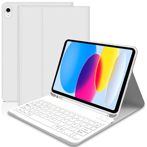 Lupxiu Tastaturhülle für iPad 10. Generation 10,9 Zoll 2022, leichte und intelligente Schutzhülle mit Stifthalter, kabellose Schutzhülle mit abnehmbarer Tastatur für iPad 10th Gen 2022 von Lupxiu