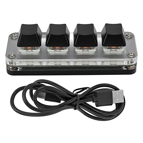 4 Key Gaming Keyboard, Mechanische Tastatur, Staubdichte Grüne Achse Tastatur mit RGB Licht, Typ C Zu USB Interface Design, für Büro, Spiele, Musik, Plug and Play von Luqeeg