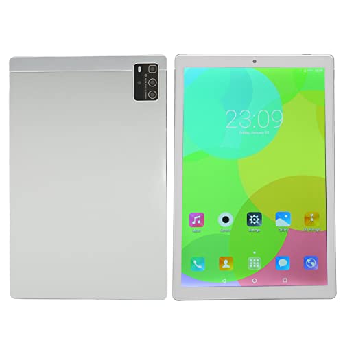 Luqeeg 10-Zoll-Tablet – 6 GB RAM, 128 GB ROM, 2560 X 1600 IPS-Touchscreen, 2,4 G, 5 G, WiFi-Tablet mit Zwei Lautsprechern, 8-Kern-CPU-Calling-Tablet mit Dual-Kamera Android 11, Silber von Luqeeg