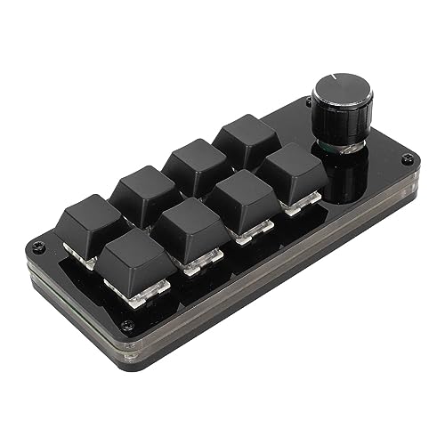 Luqeeg Anpassbare Makromechanische Tastatur mit Knopf, Hot-Swap-fähigem Blauen Schalter, Kabeltrennung, -8-Tasten-Tastatur von Luqeeg