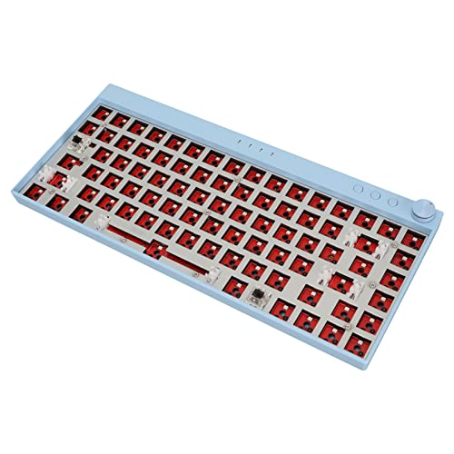 Luqeeg Mechanisches Tastatur-Kit, 84 Tasten RGB-Beleuchtungstastatur, Hot Swap Wired Custom Keyboard Wireless 2.4G BT 3.0 5.0 Type C Connect Mechanisches DIY-Tastatur-Zubehör-Kit für Win (Blau) von Luqeeg