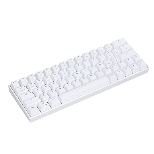 Mechanische RGB-Tastatur, 64 Tasten 60 % Mechanische Gaming-Tastatur Tastatur Drahtlos Unterstützt 2.4G, BT3.0 5.0, Typ-C-Verbindung Anschluss Ergonomische Mechanische Tastatur,(Blauer Schalter) von Luqeeg