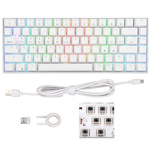 Luqeeg 82-Tasten-Mechanische Gaming-Tastatur, Wireless 2.4G BT3.0, RGB Hintergrundbeleuchtung, Typ C Kabelverbindung, Ergonomisch von Luqeeg