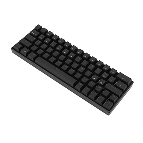 Mechanische Tastatur mit 64 Tasten, 2,4 G Steampunk Black Axis Keyboard RGB Tri-Mode Black Mechanical Keyboard Unterstützt BT3.0 5.0, Typ C, Kabelgebundene Drahtlose Verbindung Für(Roter Schalter) von Luqeeg