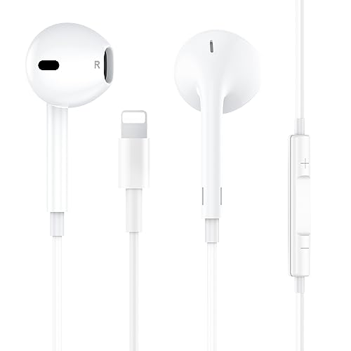 Für iPhone-Headphones【Apple MFi zertifiziert】In-Ear-Kopfhörer mit kabelgebundenem Stereo-Sound, Lightning-Kopfhörer mit Lautstärkeregler und Mikrofon, geräuschisolierende Unterdrückung, kompatibel mit von Luregirl