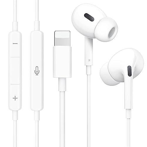iPhone Kopfhörer mit Kabel [MFi-Zertifiziert] HiFi Audio Stereo Anschluss Ohrhörern mit Mikrofon und Lautstärkeregler Kompatibel mit iPhone 14/14 Plus/14 Pro Max/13/12/11/X/XS/8/7 Unterstützt Alle iOS von Luregirl