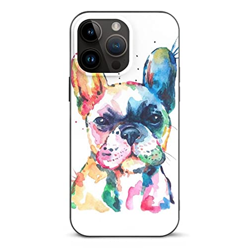 Lurnise Handyhüllen Hund Französische Bulldogge Phone Shell Case Telefonabdeckung TPU Phone Case Kompatibel Mit iPhone 14 Pro Max von Lurnise