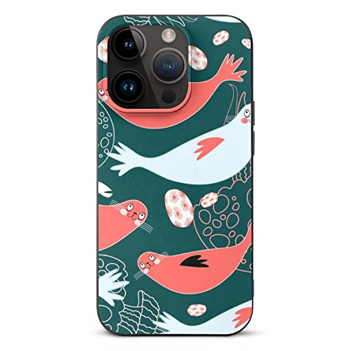 Telefon-Shell Robben Und Quallen Muster Schutzhülle Slim Case Phone Cover Shell Case Für iPhone 14 Pro von Lurnise