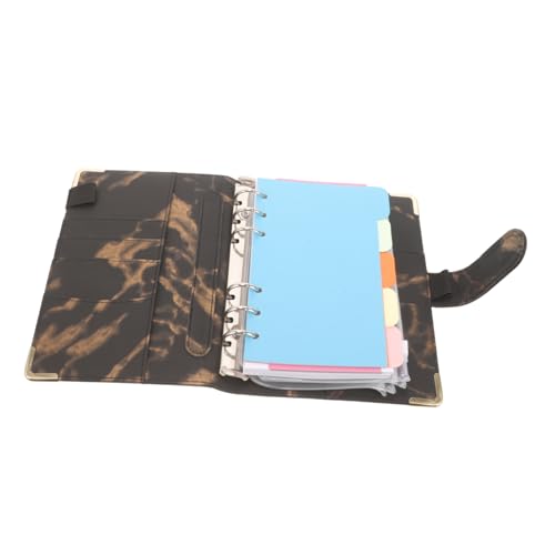 Lurrose 1 Satz Notizbuch aus Leder geldsparender Ordner Finanzberater Bargeldumschläge für die Budgetierung Budgetbindemittel preisgünstiger Notizblock mit losen Blättern PVC Black von Lurrose