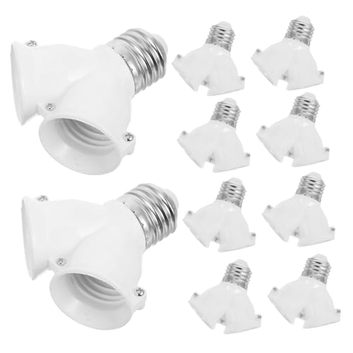 Lurrose 10 Stück Lampenkopfadapter leuchtkugel Glühlampensockelkonverter Lichtsteckdosen-Splitter Fassungsadapter für E27-Glühbirnen Sockeladapter für Glühbirnen Lampenbuchse Plastik Weiß Lurrose 10 Stück Lampenkopfadapter leuchtkugel Glühlampensockelkonverter Lichtsteckdosen-Splitter Fassungsadapter für E27-Glühbirnen Sockeladapter für Glühbirnen Lampenbuchse Plastik Weiß von Lurrose