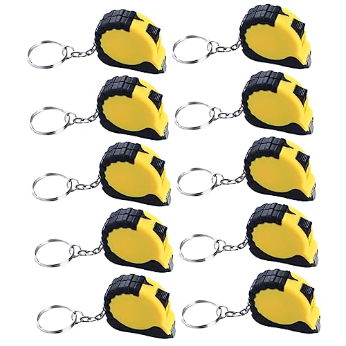 Lurrose 10 Stück Maßband für den Schlüsselanhänger Mini klein Messwerkzeug einziehbares Maßband Keychain -Bandmaß Party tragbares Maßband Schlüsselanhänger Maßband Abs von Lurrose