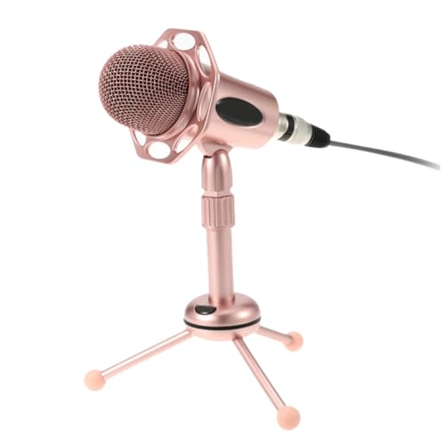 Lurrose 1Satz Mikrofon für PC mit Stabilem Sockel Hochwertiges Desktop Mikrofon für Streaming Voice Chat Robustes Material Klangqualität Kompatibel von Lurrose