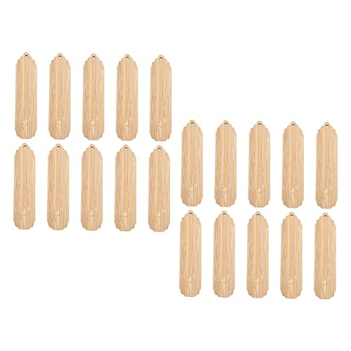 Lurrose 20 Stück leeres lesezeichen aus holz Leerzeichen hängende Tags Aufkleber Lesezeichen Quasten bastelmaterial bastel materialien leere lesezeichen aus holz unfertige Hängeetiketten von Lurrose