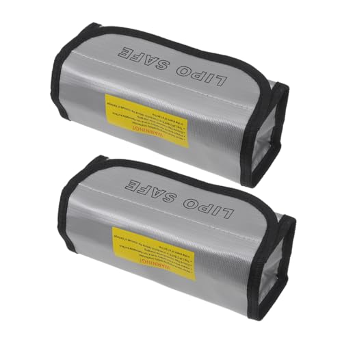 Lurrose 2Stücke Feuerfeste Lipo Batterie Aufbewahrungstasche Hitzebeständige Lithium Sicherheitstasche für Modellflugzeuge Schutz vor Überhitzung Explosion Tragbar von Lurrose