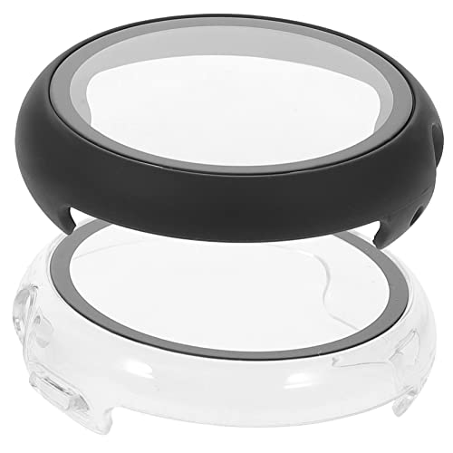 Lurrose 2Stücke Schutzgehäuse Für Pixel Watch Transparente Schwarze PC Schutzhülle Mit Displayschutz Professioneller Uhrenschützer Für Umfassenden Schutz Einfache von Lurrose