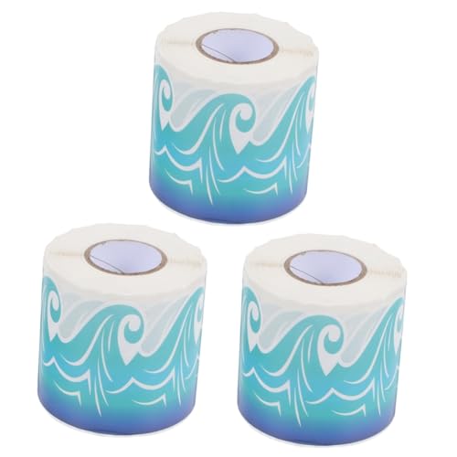 Lurrose 3 Rollen Wellenrandaufkleber Deko Verschleißfester Randaufkleber Festival-grenzpapier Festival-accessoires Verschleißfester Randbesatz Pinnwand-grenzen Blue Pvc Selbstklebend von Lurrose