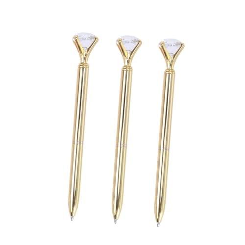 Lurrose 3Stücke Teiliger Glitzer Kugelschreiber mit Großem Diamant für Schulbedarf und Büro Gold Metallrollenstift mit Feiner Spitze Elegant und Langlebig für Kreative Lurrose 3Stücke Teiliger Glitzer Kugelschreiber mit Großem Diamant für Schulbedarf und Büro Gold Metallrollenstift mit Feiner Spitze Elegant und Langlebig für Kreative von Lurrose