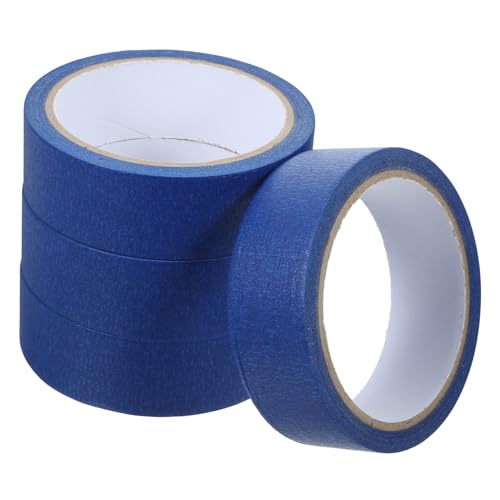 Lurrose 4 Rollen Abdeckband Malerei Vinyl Dekoration farbig malen Blau DIY art tapes breites Klebeband Gefrierband Malerband Farbband für Wände Erweitertes Krepppapier von Lurrose