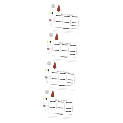 Lurrose 4 Sätze Kühlschrankbretter Trockener Löschkalender Für Kühlschrank Magnetisches Whiteboard Für Den Kühlschrank Planke Magnete Organisatoren Liste Tipp Küchenwaren Weich Magnetisch von Lurrose