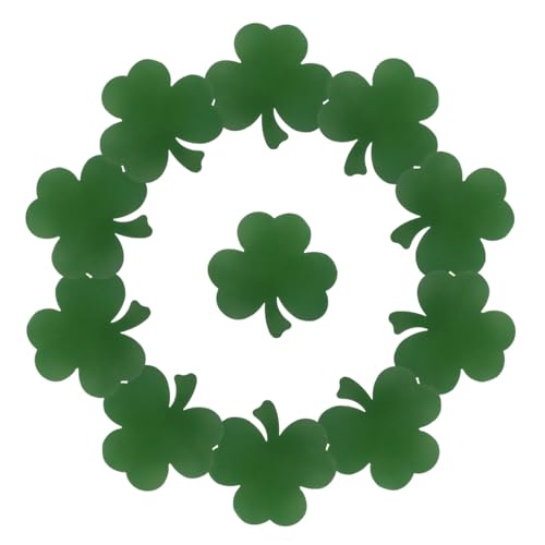 Lurrose 40 Stk Handgeschriebene Karte mit Kleeblatt Kleeblatt-Ausschnitte Karten für Grüne Schulmaterialien hölzernes Kleeblatt Kleeblatt-Mittelstück beschichtetes Papier Dark Green von Lurrose