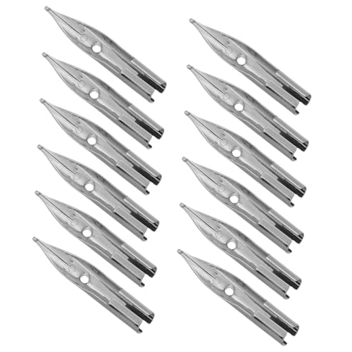 Lurrose 40 Stück Dip-Stift Füllfederhalter zum Schreiben Füllfederhalterfedern aus Metall Stiftspitzen zum Schreiben Stiftspitzen malen Zubehör für Schreibstifte Signierstiftspitzen Silver von Lurrose