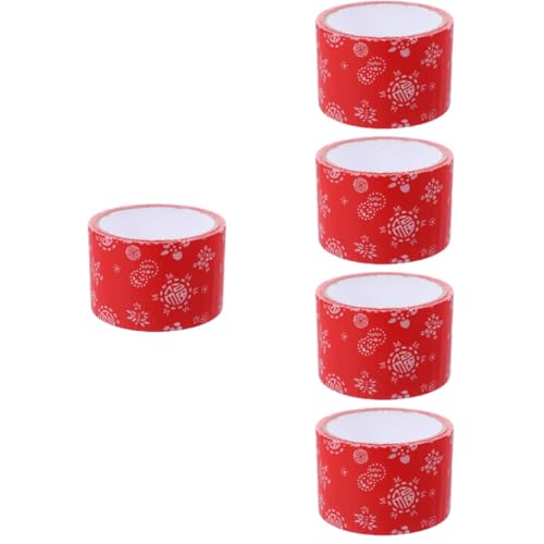 Lurrose 5 Rollen süßes Band Vintage-Packband Verpackung farbiges Band DIY Packbänder hochzeitsdeko Vintage-Packbänder Handwerksbedarf Haftklebstoff auf Wasserbasis rot Lurrose 5 Rollen süßes Band Vintage-Packband Verpackung farbiges Band DIY Packbänder hochzeitsdeko Vintage-Packbänder Handwerksbedarf Haftklebstoff auf Wasserbasis rot von Lurrose