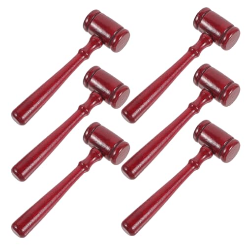 Lurrose 6 Stück Richterhammer Richterhammer Prügelhammer Kleine Hämmer Richterhammer Requisite Minihammer Kleiner Richterhammer Mini Auktionshammer Minihammer Richterhammer Rotes Holz von Lurrose