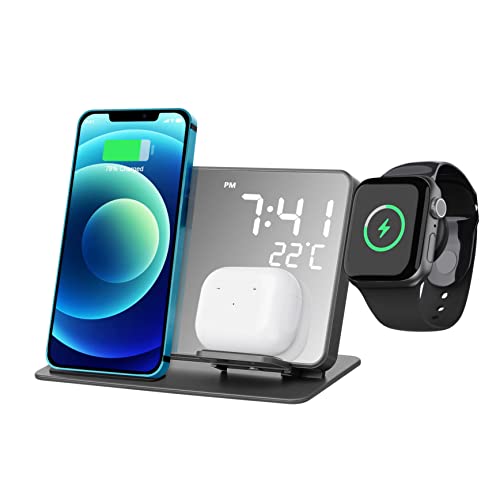 Lurrose Drahtlose Ladestation mit LED Uhr Temperaturanzeige Multifunktionales Ladegerät für Schlafzimmer Büro Lurrose Drahtlose Ladestation mit LED Uhr Temperaturanzeige Multifunktionales Ladegerät für Schlafzimmer Büro von Lurrose