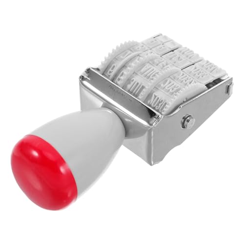 Lurrose Englisch Date Siegel Datenstempel DIY Stempel Robuster Stempel Handgefertigter Stempel Datumsstempelsatz Datums- und Zeitstempel Datum Bürostempel Datumsstempel für Eier Eisen Grey von Lurrose