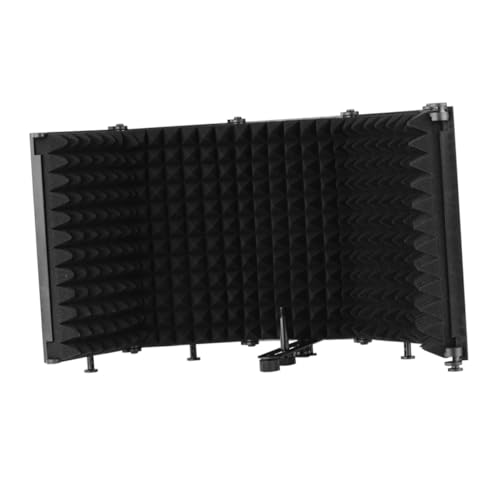 Lurrose Mikrofon Isolationsschild Mikrofonschild Faltbar Mikrofonschild Musikstudio Ausrüstung Abs Schwarz von Lurrose