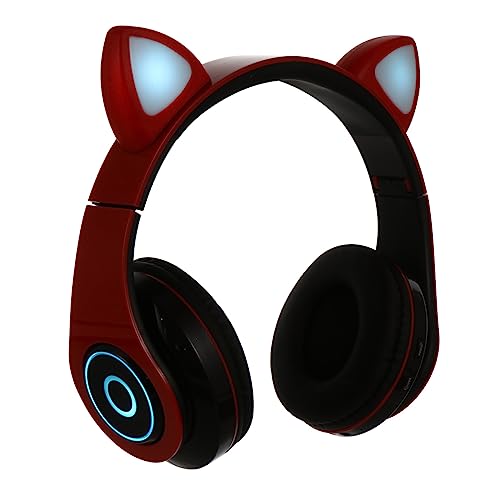 Lurrose Over Ear Kopfhörer Mit LED Katzenohren Für PC Laptop Stunden Stunden Standby Kinderfreundlich Rotes Design von Lurrose