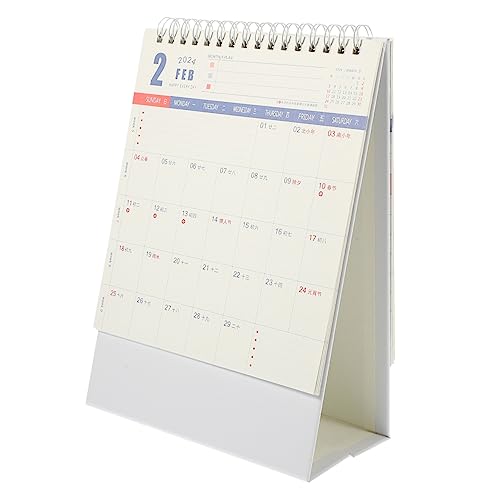 Lurrose Tischkalender 2024 Verbindlicher Wandkalender Schreibtischkalender Fürs Büro Stehender Kalender Büro-standkalender Wöchentlicher Schreibtischplaner Papier Haushalt Weiß Bürobedarf von Lurrose