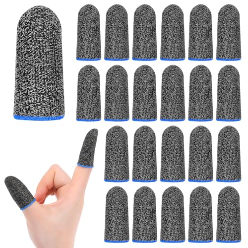 20 Stück Gaming Finger Sleeve- Silberfaser Finger Sleeves-Ultradünne Fingerlinge mit Blauem Rand-Schweißfeste Touch fingersleeves Zubehör-für Alle Touchscreen 20 Stück Gaming Finger Sleeve- Silberfaser Finger Sleeves-Ultradünne Fingerlinge mit Blauem Rand-Schweißfeste Touch fingersleeves Zubehör-für Alle Touchscreen von Lusofie