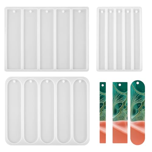 Lusofie 3 Stück Silikon Epoxidharz Formen Für Lesezeichen Wiederverwendbare Silikonformen Epoxidharz Rechteckige Bookmarks Form Harz Lesezeichenform Für Diy Selbstgemachte Lesezeichen Bastelbedarf von Lusofie