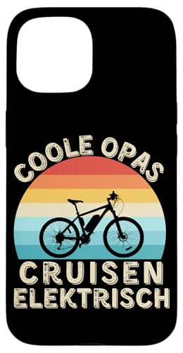 Coole Opas cruisen elektrisch – Vintage E-Bike für Großväter Hülle für iPhone 15 von Lust auf Rad