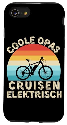 Coole Opas cruisen elektrisch – Vintage E-Bike für Großväter Hülle für iPhone SE (2020) / 7 / 8 von Lust auf Rad
