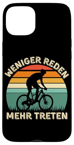 Weniger Reden Mehr Treten – Lustiges Fahrrad Vintage Sunset Hülle für iPhone 15 Plus Weniger Reden Mehr Treten – Lustiges Fahrrad Vintage Sunset Hülle für iPhone 15 Plus von Lust auf Rad