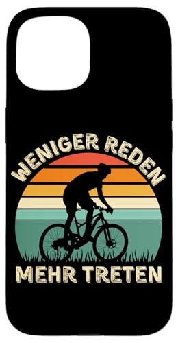 Weniger Reden Mehr Treten – Lustiges Fahrrad Vintage Sunset Hülle für iPhone 15 Weniger Reden Mehr Treten – Lustiges Fahrrad Vintage Sunset Hülle für iPhone 15 von Lust auf Rad