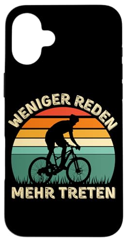 Weniger Reden Mehr Treten – Lustiges Fahrrad Vintage Sunset Hülle für iPhone 16 Plus Weniger Reden Mehr Treten – Lustiges Fahrrad Vintage Sunset Hülle für iPhone 16 Plus von Lust auf Rad