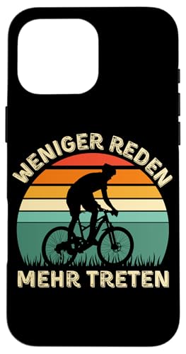 Weniger Reden Mehr Treten – Lustiges Fahrrad Vintage Sunset Hülle für iPhone 16 Pro Max Weniger Reden Mehr Treten – Lustiges Fahrrad Vintage Sunset Hülle für iPhone 16 Pro Max von Lust auf Rad