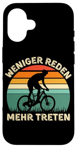 Weniger Reden Mehr Treten – Lustiges Fahrrad Vintage Sunset Hülle für iPhone 16 Weniger Reden Mehr Treten – Lustiges Fahrrad Vintage Sunset Hülle für iPhone 16 von Lust auf Rad