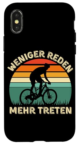 Weniger Reden Mehr Treten – Lustiges Fahrrad Vintage Sunset Hülle für iPhone X/XS Weniger Reden Mehr Treten – Lustiges Fahrrad Vintage Sunset Hülle für iPhone X/XS von Lust auf Rad