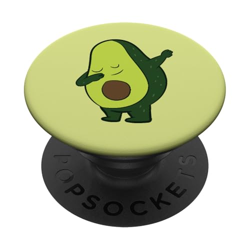 Avocado Veganes Essen Vegetarisch Dabbing Avocado PopSockets PopGrip: Ausziehbarer Sockel und Griff für Handys/Tablets mit Tauschbarem Top PopSockets Klebender PopGrip von Lustige Avocado Geschenke