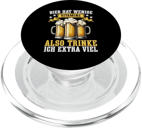 Bier Hat Wenige Vitamine Also Trinke Ich Extra Viel Bier PopSockets PopGrip für MagSafe von Lustige Biersprüche Bierkenner Bierverkostung Bier