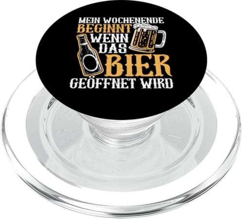 Mein Wochenende Beginnt Wenn Das Bier Geöffnet Wird Bier PopSockets PopGrip für MagSafe von Lustige Biersprüche Bierkenner Bierverkostung Bier