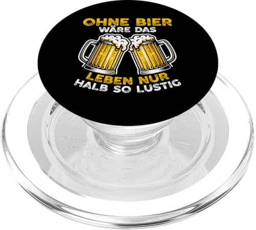 Ohne Bier Wäre Das Leben Nur Halb So Lustig Bierliebhaber PopSockets PopGrip für MagSafe Ohne Bier Wäre Das Leben Nur Halb So Lustig Bierliebhaber PopSockets PopGrip für MagSafe von Lustige Biersprüche Bierkenner Bierverkostung Bier