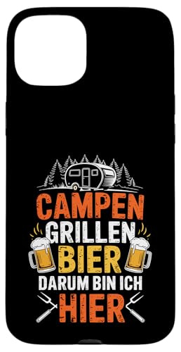 Campen Grillen Bier Darum Bin Ich Hier Lustiges Camping Hülle für iPhone 15 Plus Campen Grillen Bier Darum Bin Ich Hier Lustiges Camping Hülle für iPhone 15 Plus von Lustige Camping Geschenke Für Biertrinker Tee
