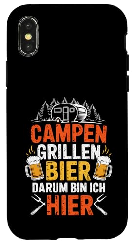 Campen Grillen Bier Darum Bin Ich Hier Lustiges Camping Hülle für iPhone X/XS Campen Grillen Bier Darum Bin Ich Hier Lustiges Camping Hülle für iPhone X/XS von Lustige Camping Geschenke Für Biertrinker Tee