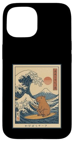 Capybara Calmly Surfing The Great Wave Hülle für iPhone 15 Capybara Calmly Surfing The Great Wave Hülle für iPhone 15 von Lustige Capybara Bekleidung Geschenke Capy